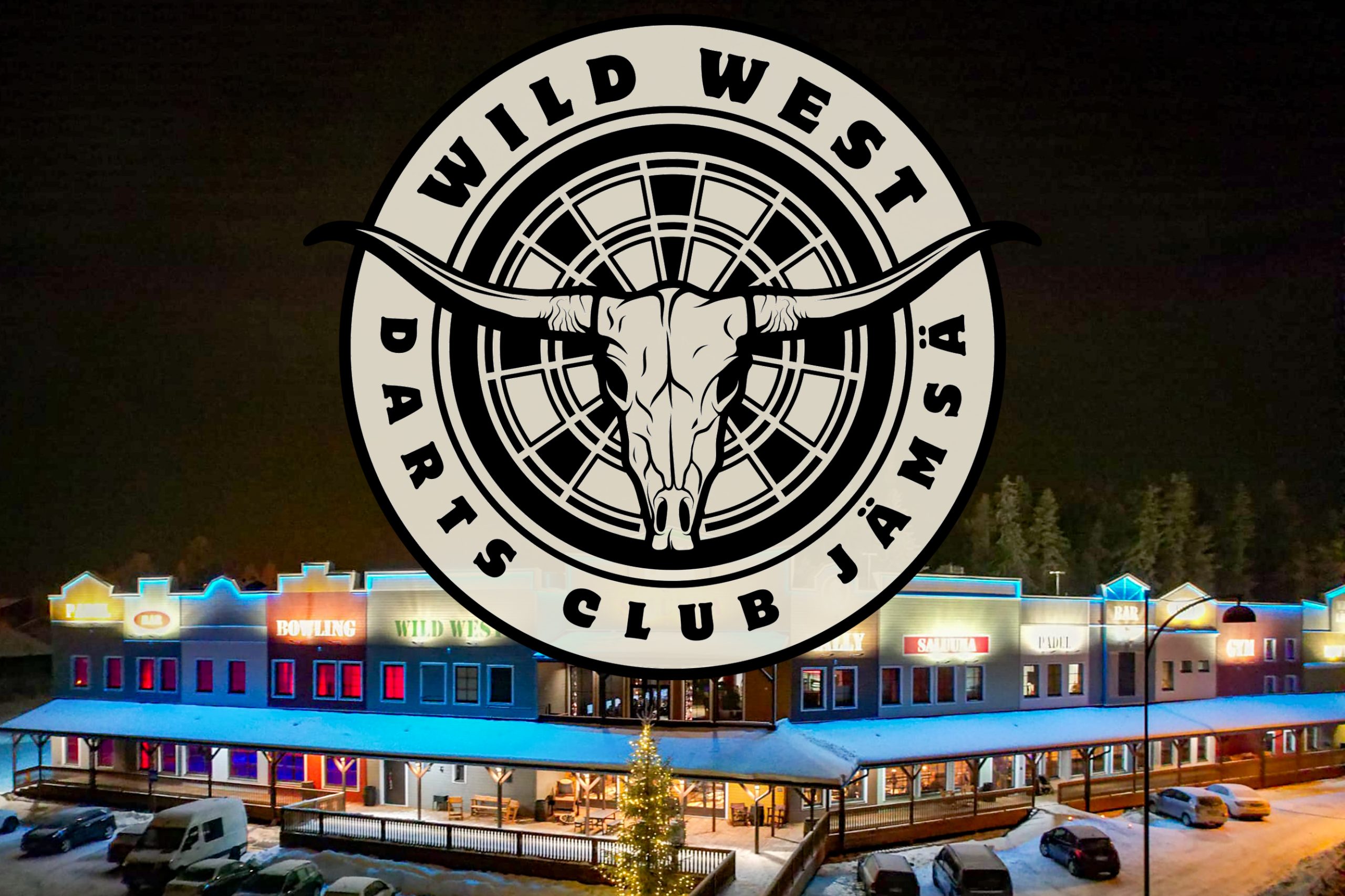 Darts-logo Willi Länsi -huvikeskuksen kuvan päällä.