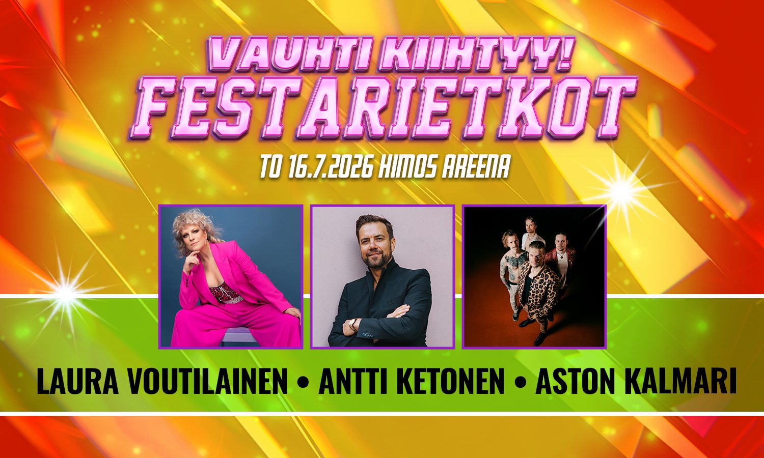 Vauhti Kiihtyy! -festivaalin etkot Himos Areenalla 16.7.2026.